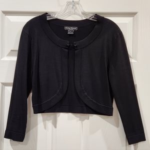 Jessica Howard Evenings Short Crop Shrug Cardigan Knit Sweater M